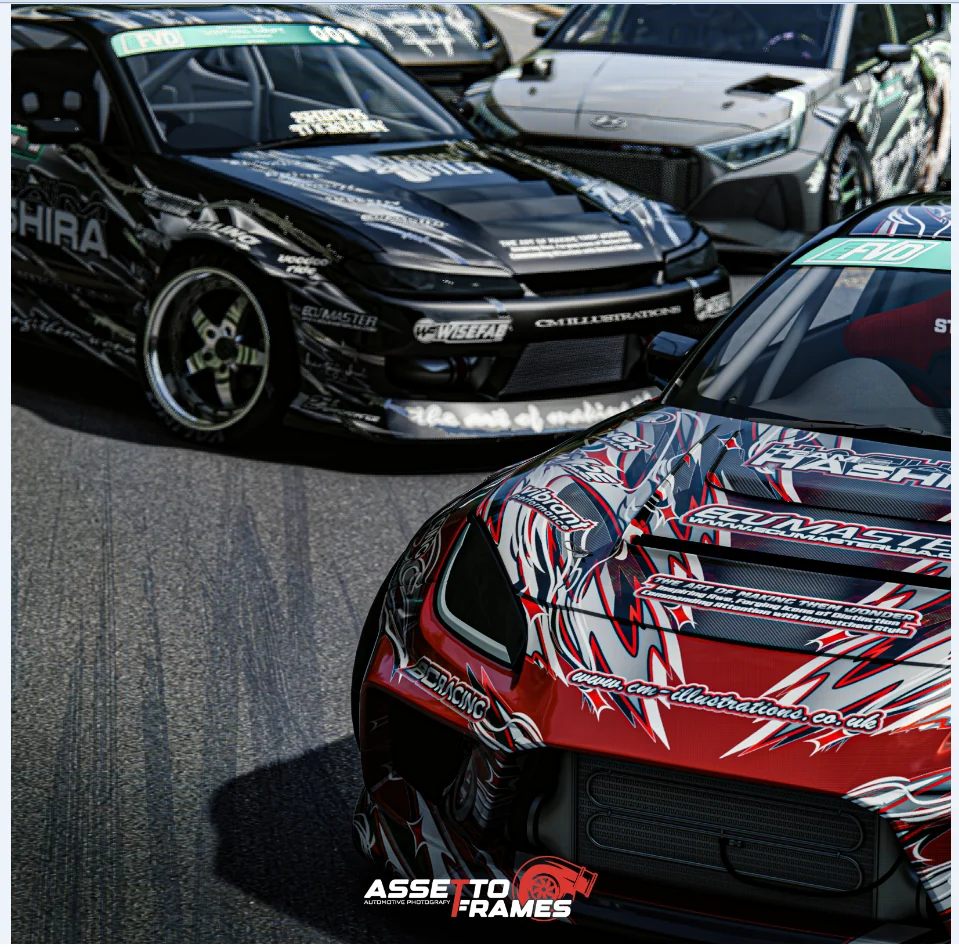 EFVD competition cars staged together before an event