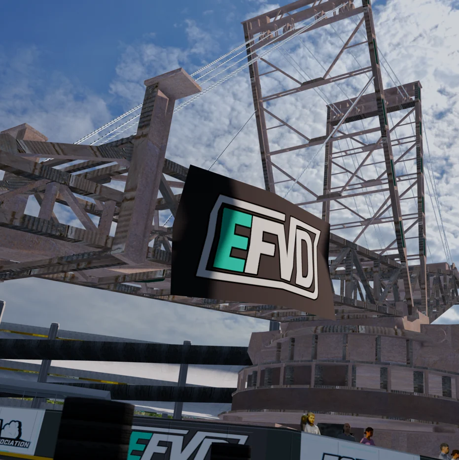 EFVD event screen and track branding during competition