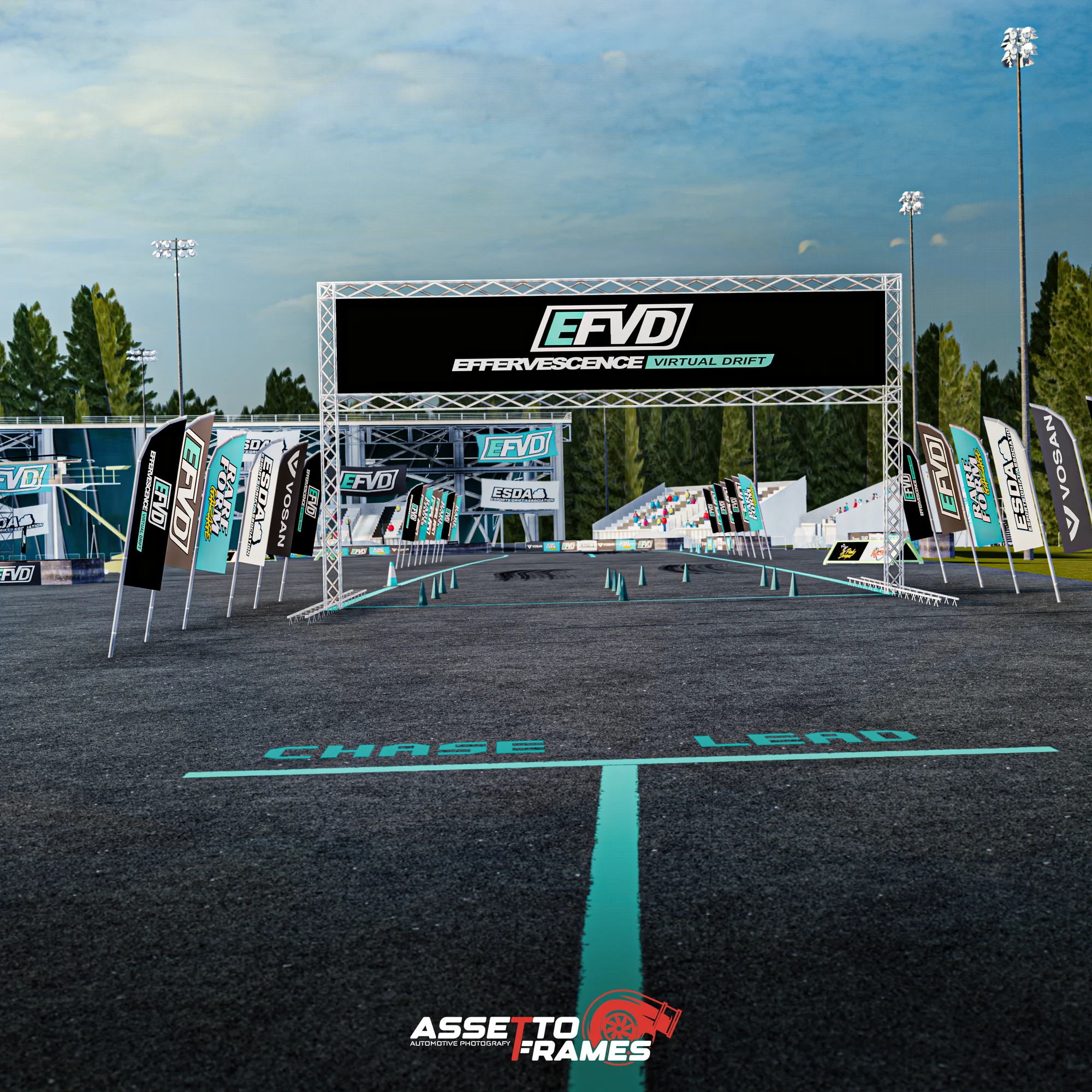 EFVD start line and competition track entry